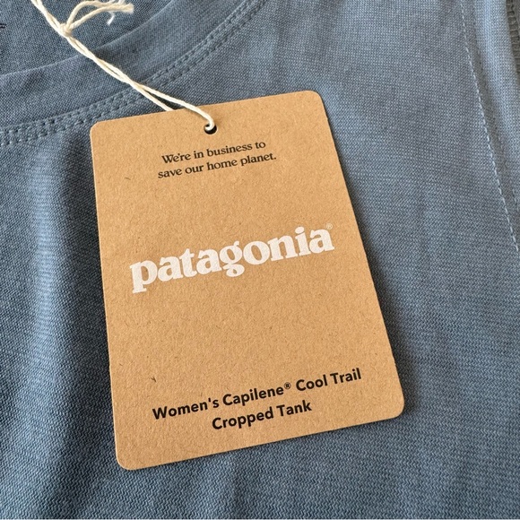 Patagonia Women's Capilene® Cool Trail Cropped Tank Top NWT size XL Utility Blue - Picture 5 of 12